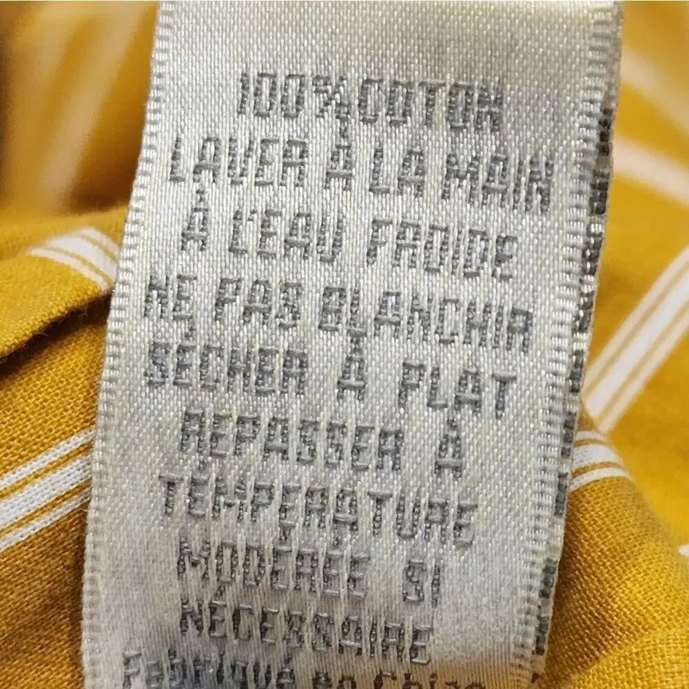 J.o.a mustard yellow and white striped asymmetrical skirt‎ size small